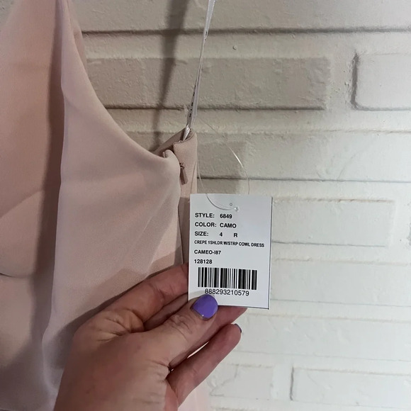 After Six Cameo One Shoulder Draped Cowl Neck Maxi Dress, Women’s Size 4 - Picture 5 of 10